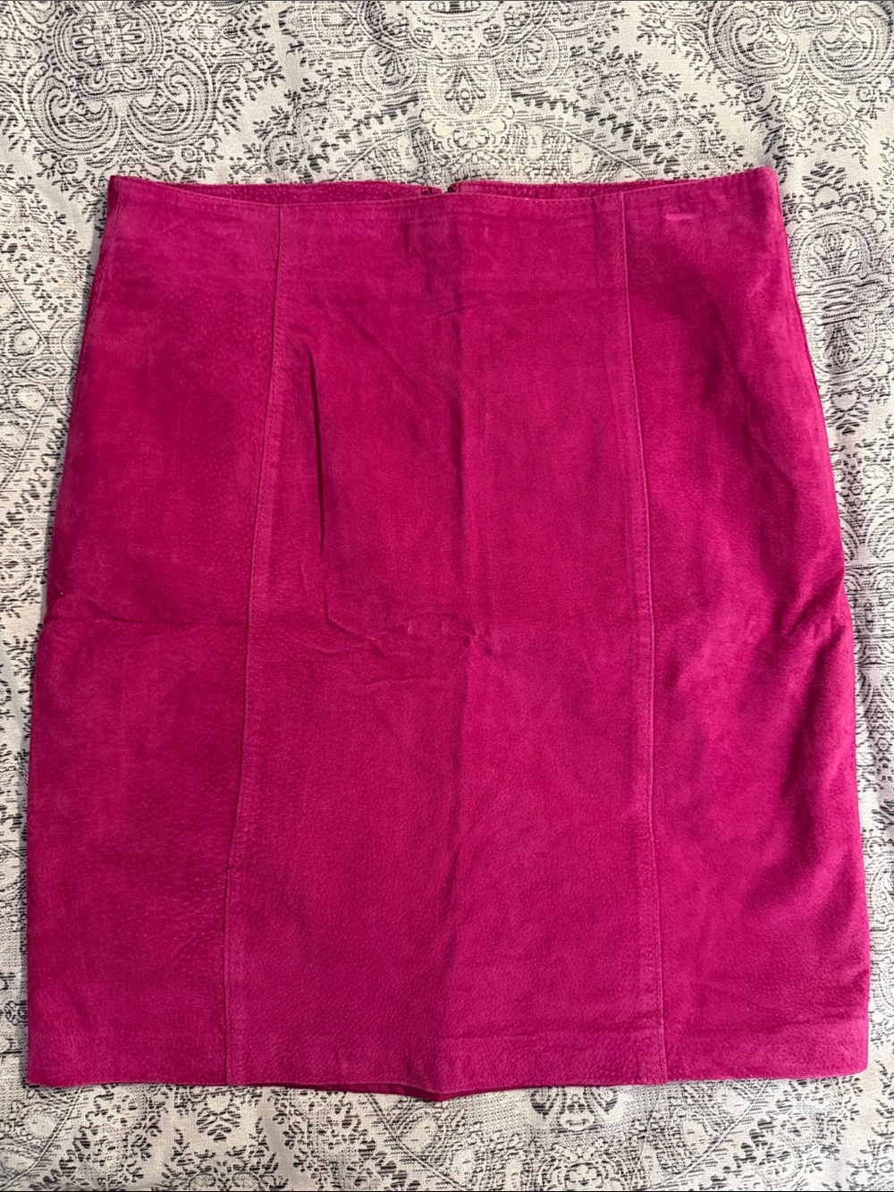David Benjamin - Women's Fuchsia Suede Pencil Skirt - 12